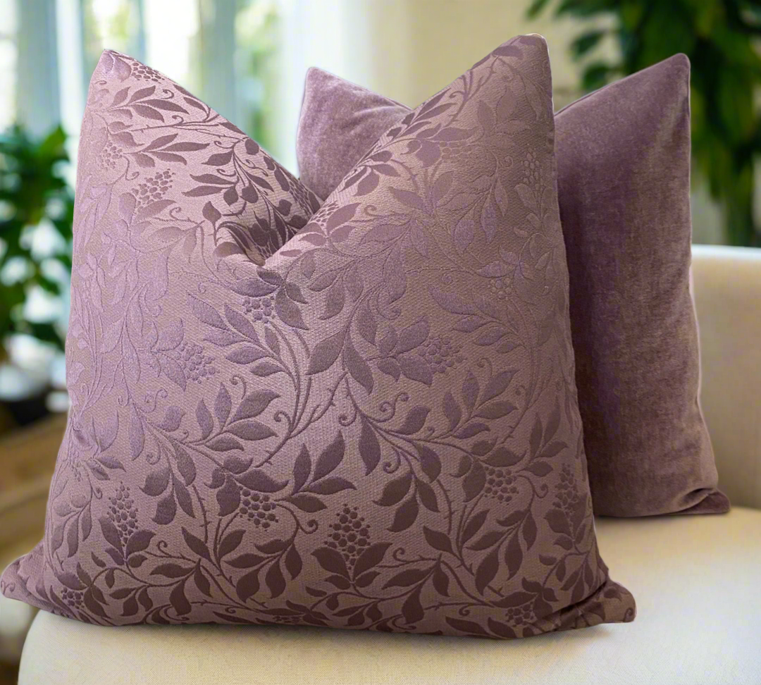 purple floral pillow cover