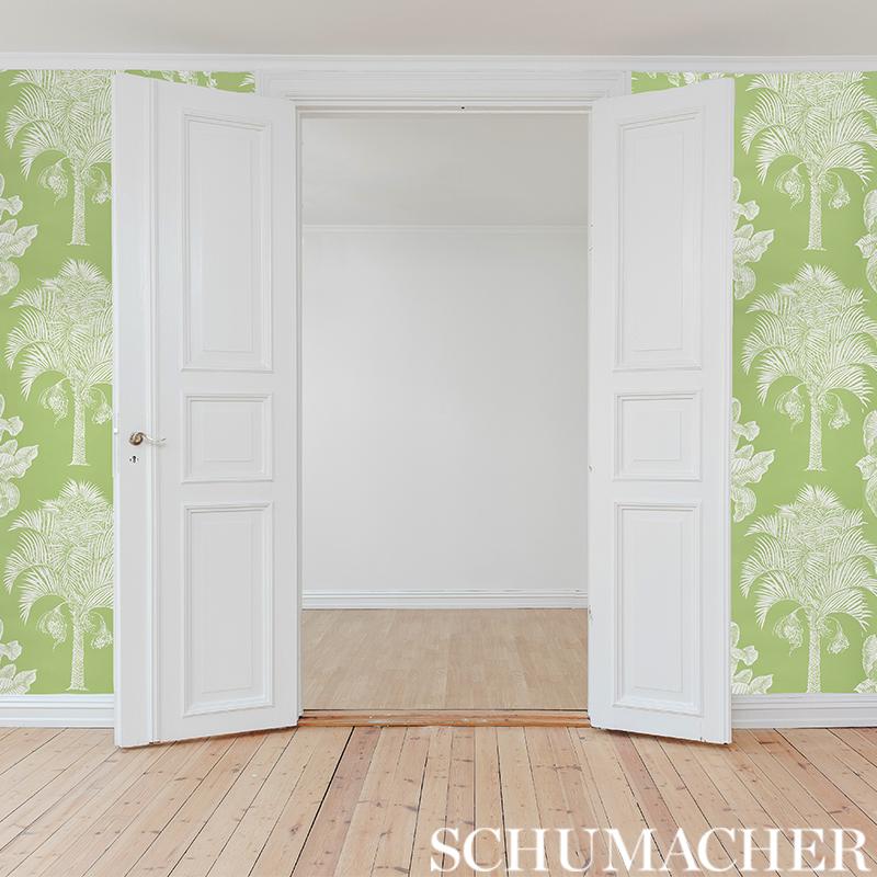 schumacher grand palms wallpaper leaf