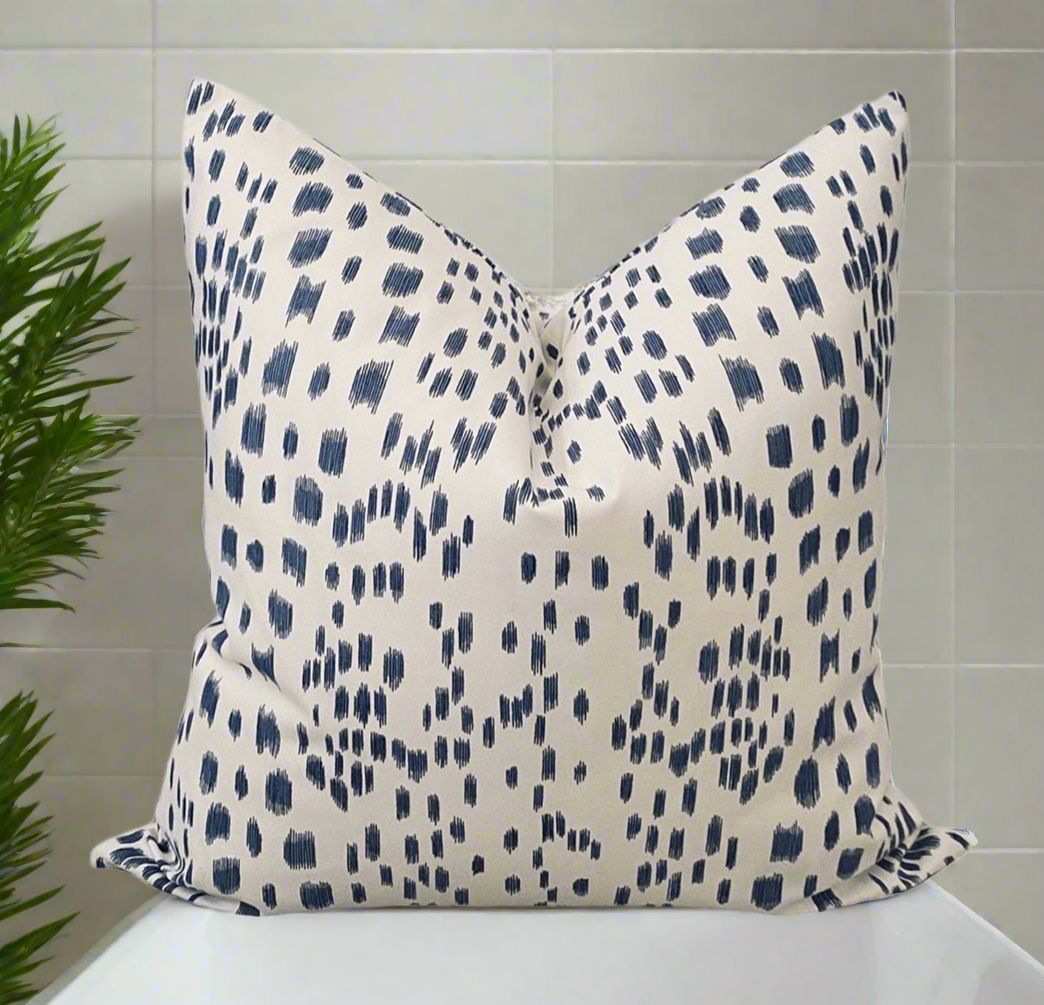 Blue Abstract Animal Print Pillow Cover
