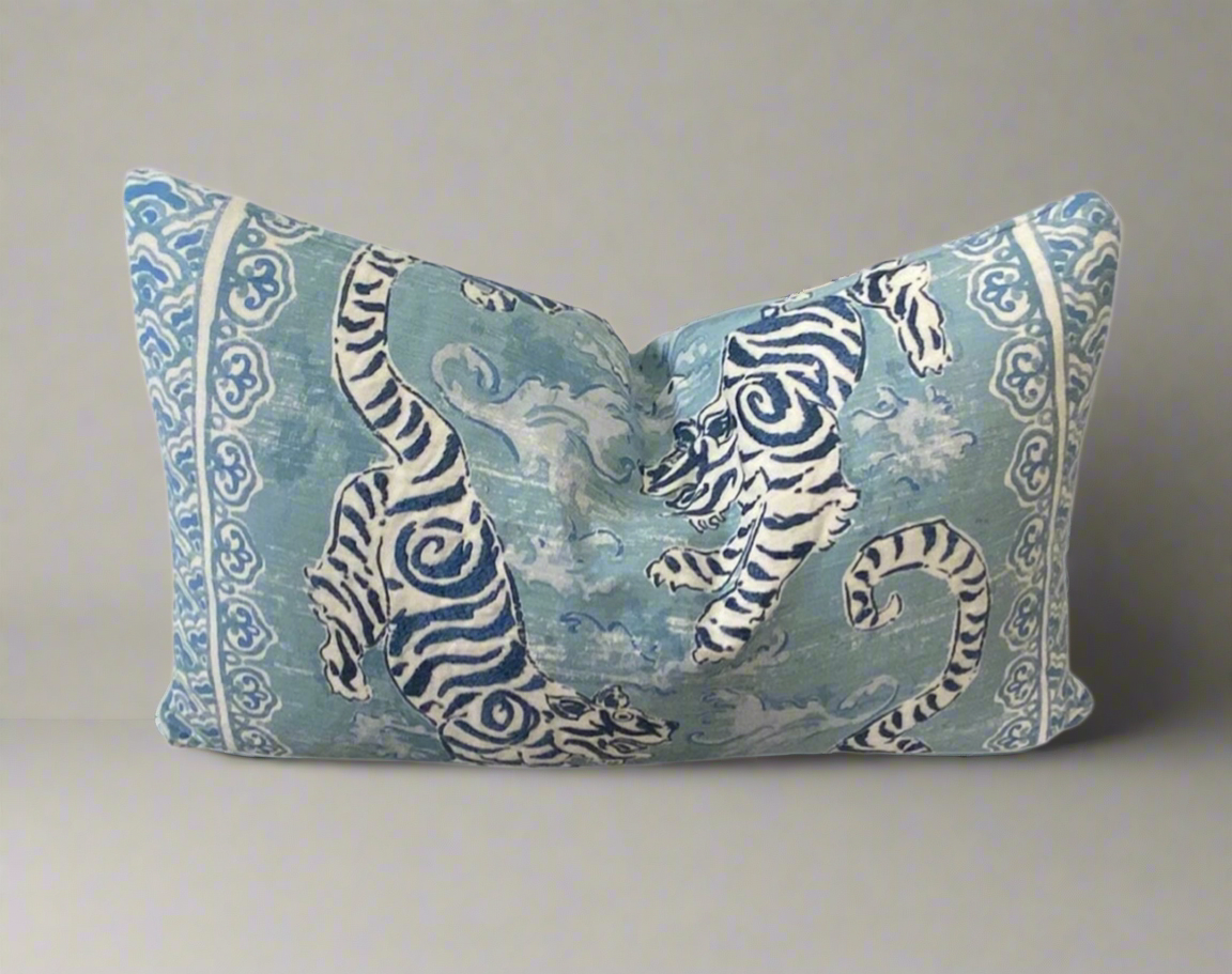 Blue Bengal Tiger Pillow Cover