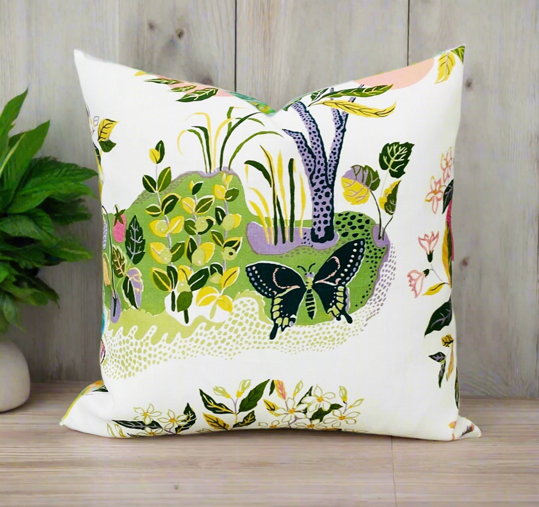 Custom Schumacher Citrus Garden Outdoor Pillow Cover - Garden