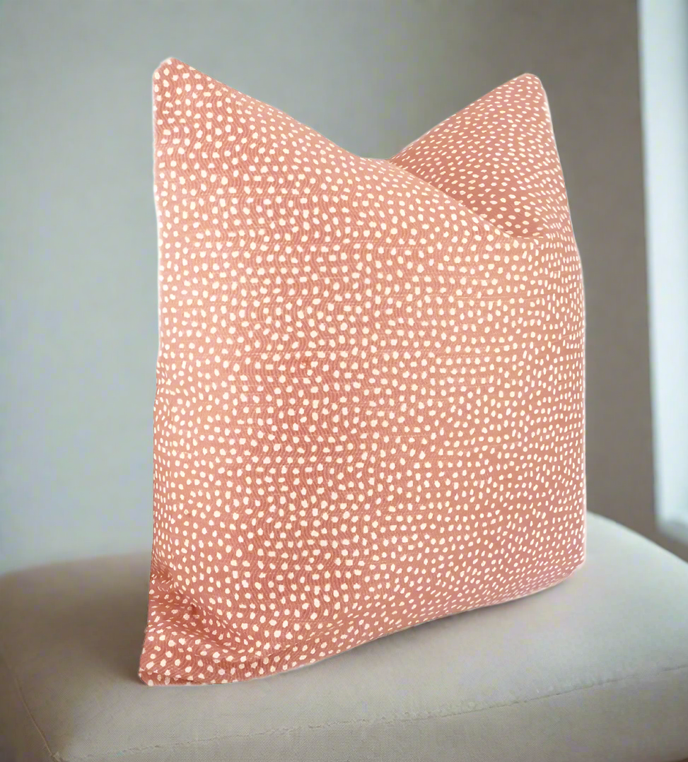 Coral Spotted Pillow Cover