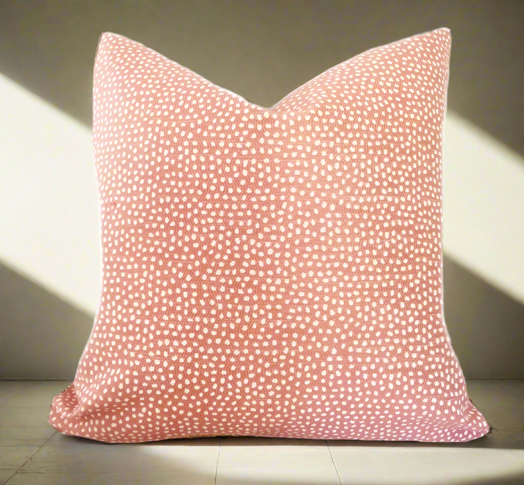 Coral Spotted Pillow Cover