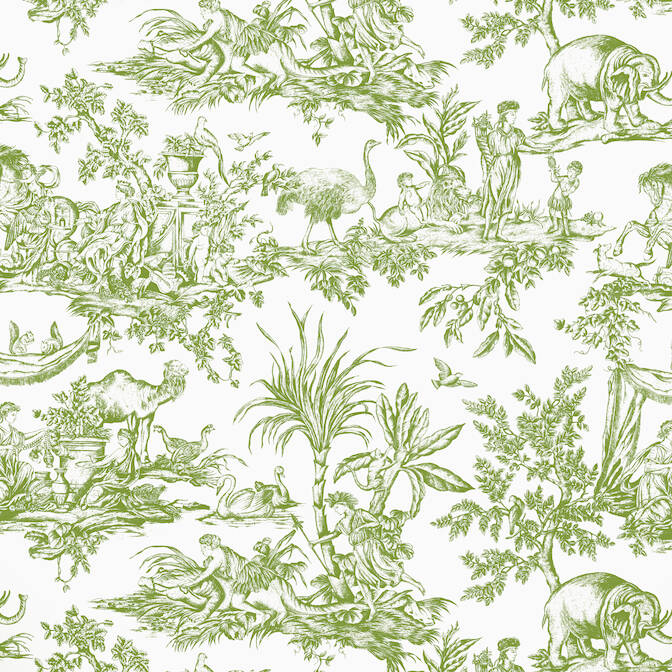Thibaut Antilles Toile Green Fabric