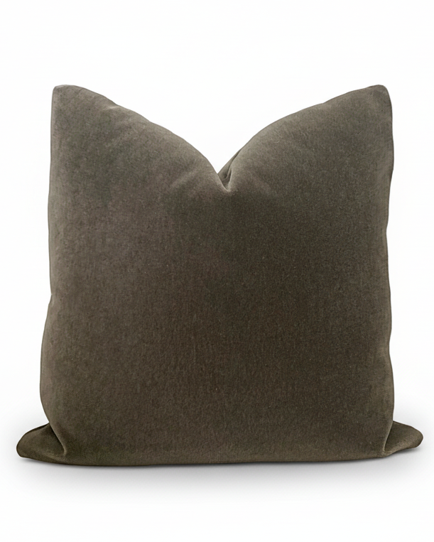 Mohair Pillow Cover in Antique Pewter