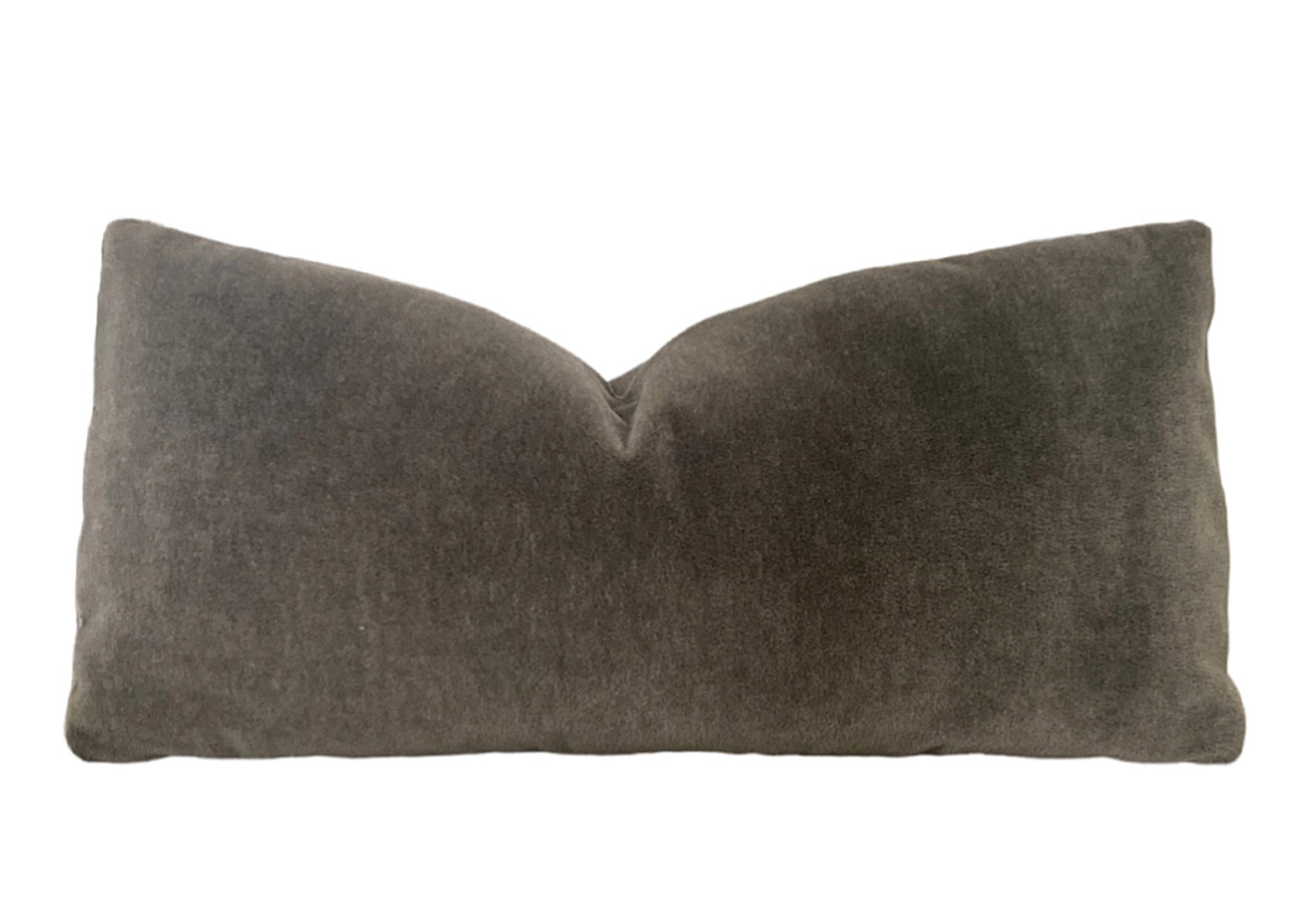 Antique Pewter Mohair Pillow Cover