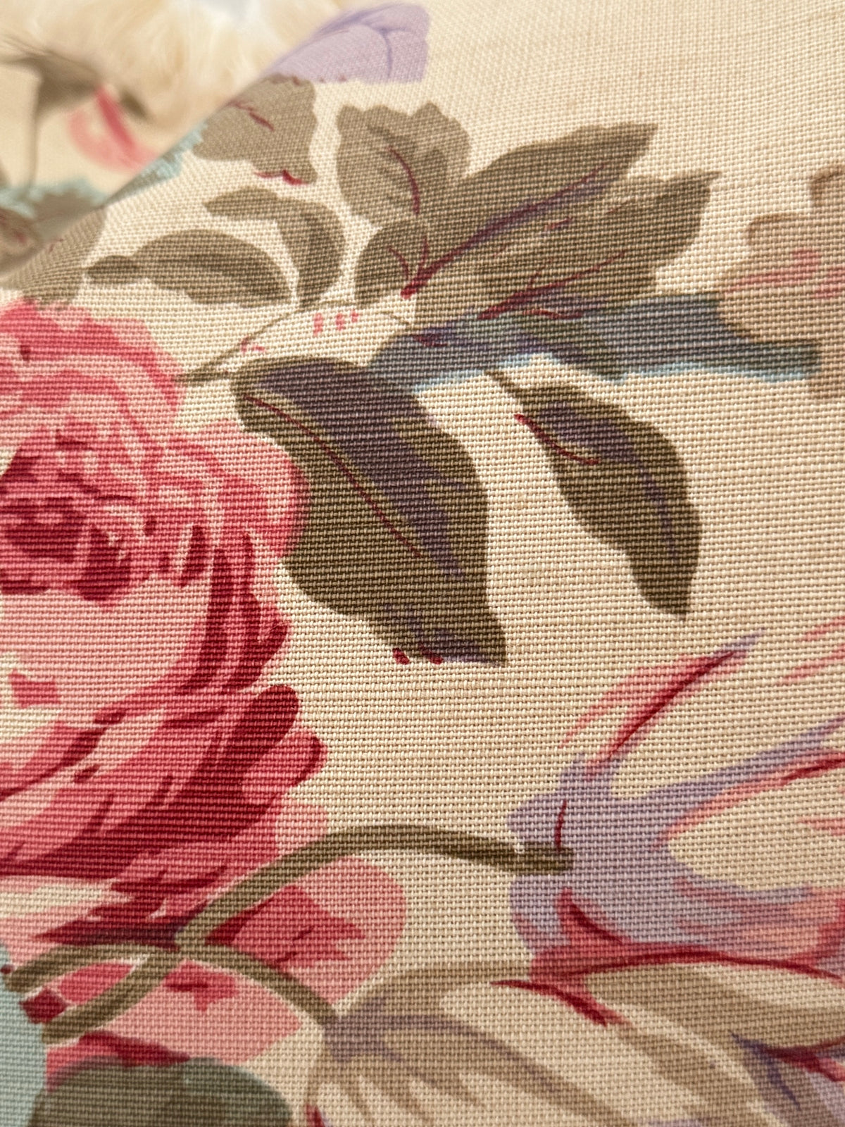 Limited Edition Bennison Roses Pillow with Brush Fringe