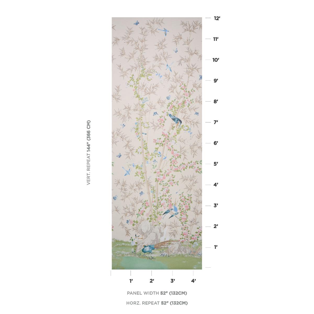 Schumacher Brighton Pavilion Panel Walllpaper - Alabaster