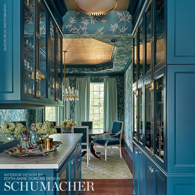 Schumacher Brighton Pavilion Panel Walllpaper - Peacock