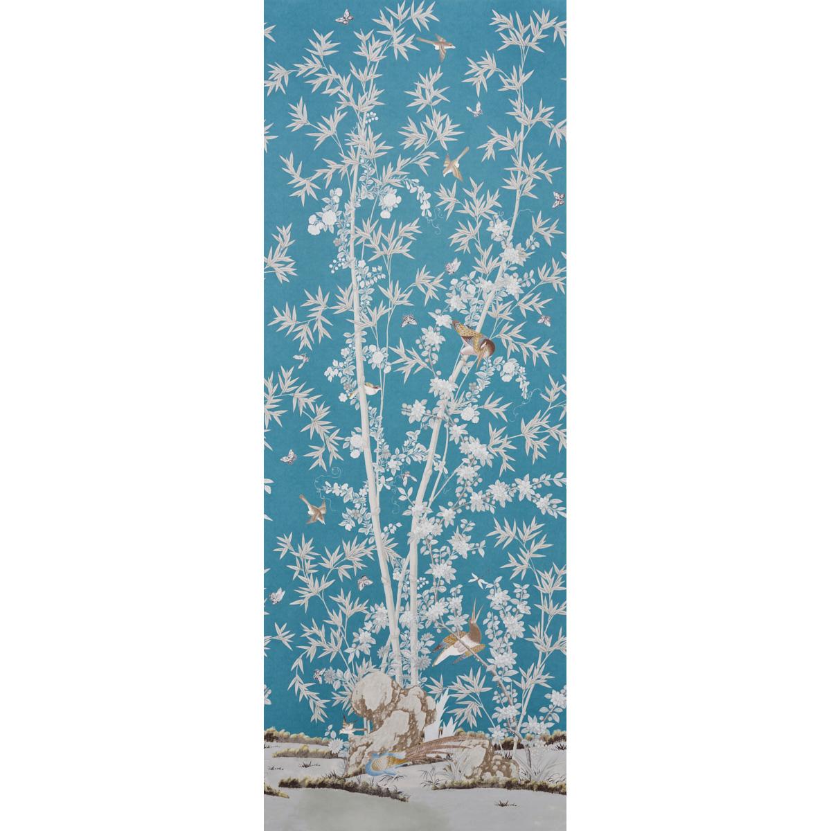 Schumacher Brighton Pavilion Panel Walllpaper - Peacock