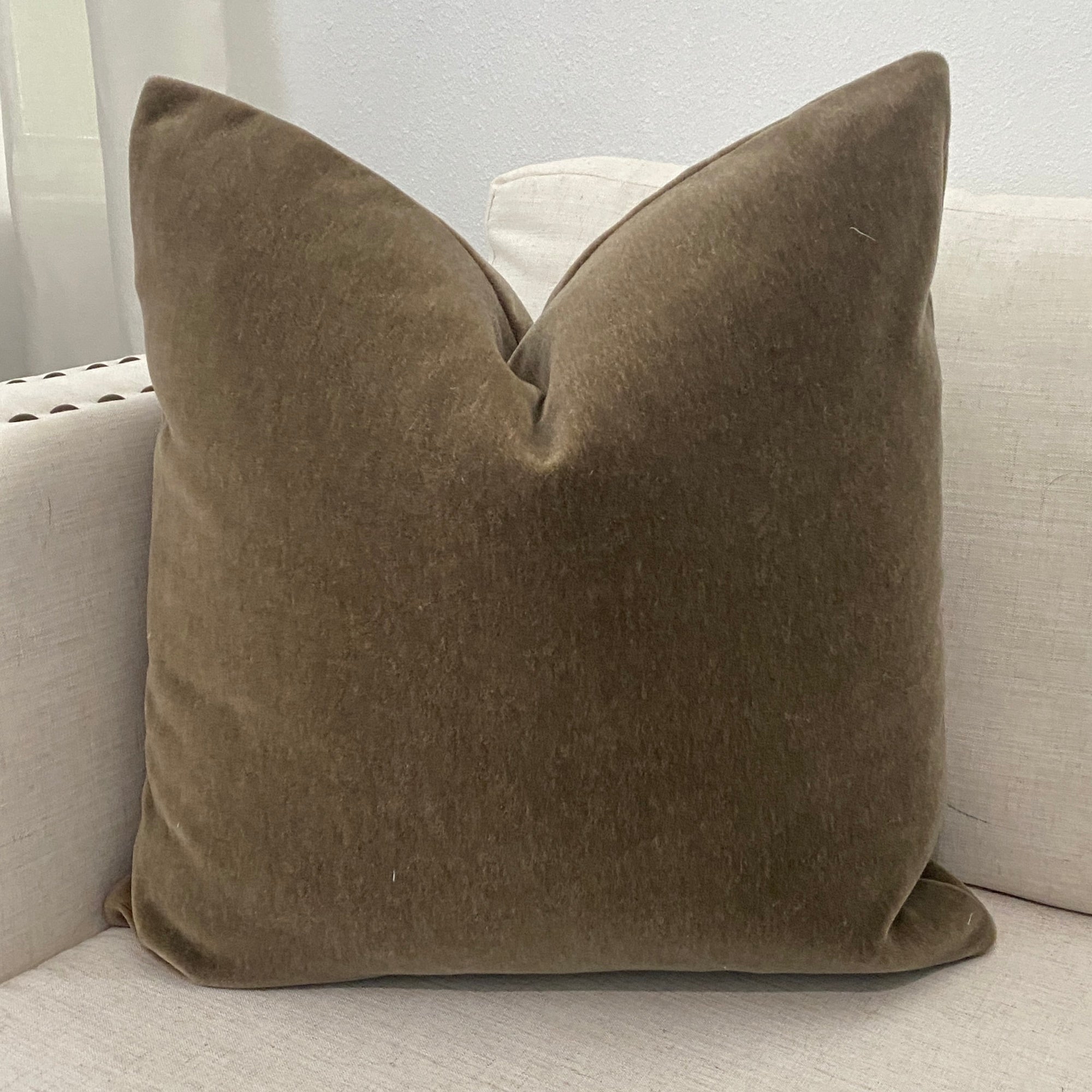 Bronze Brown Mohair Pillow Cover