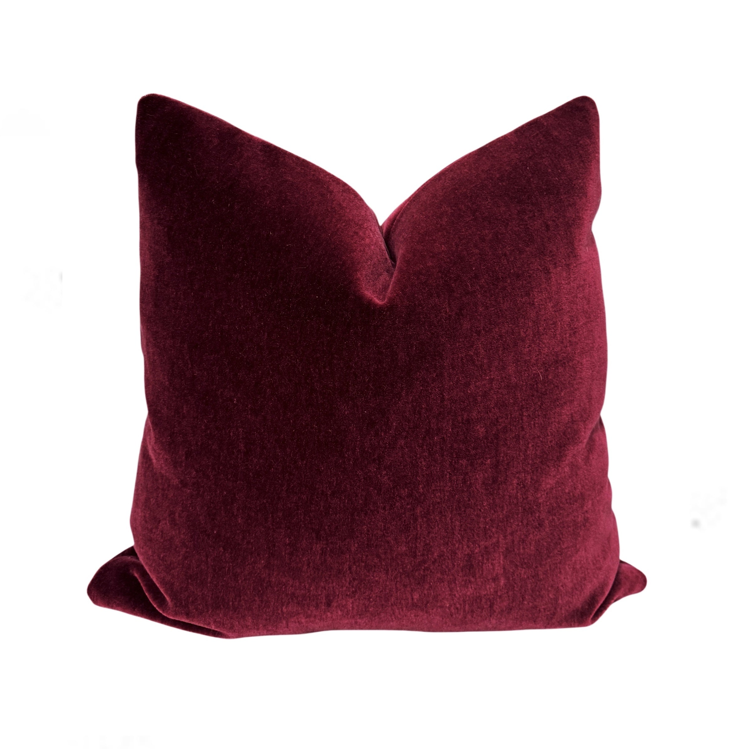 Burgundy Mohair Pillow Cover