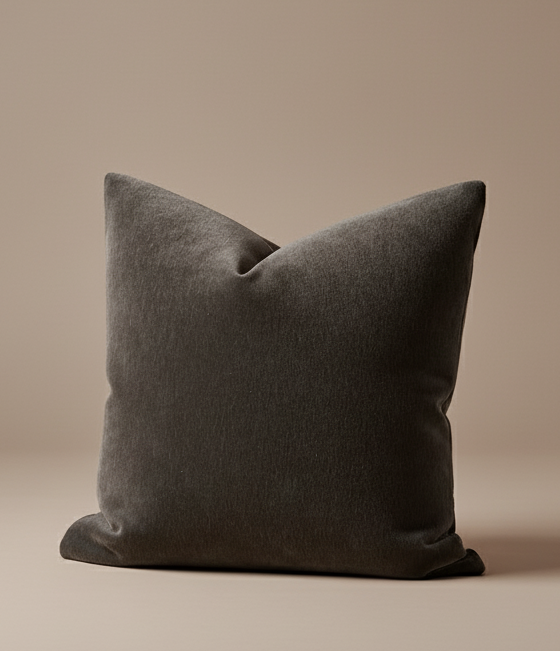 Charcoal Mohair Pillow Cover