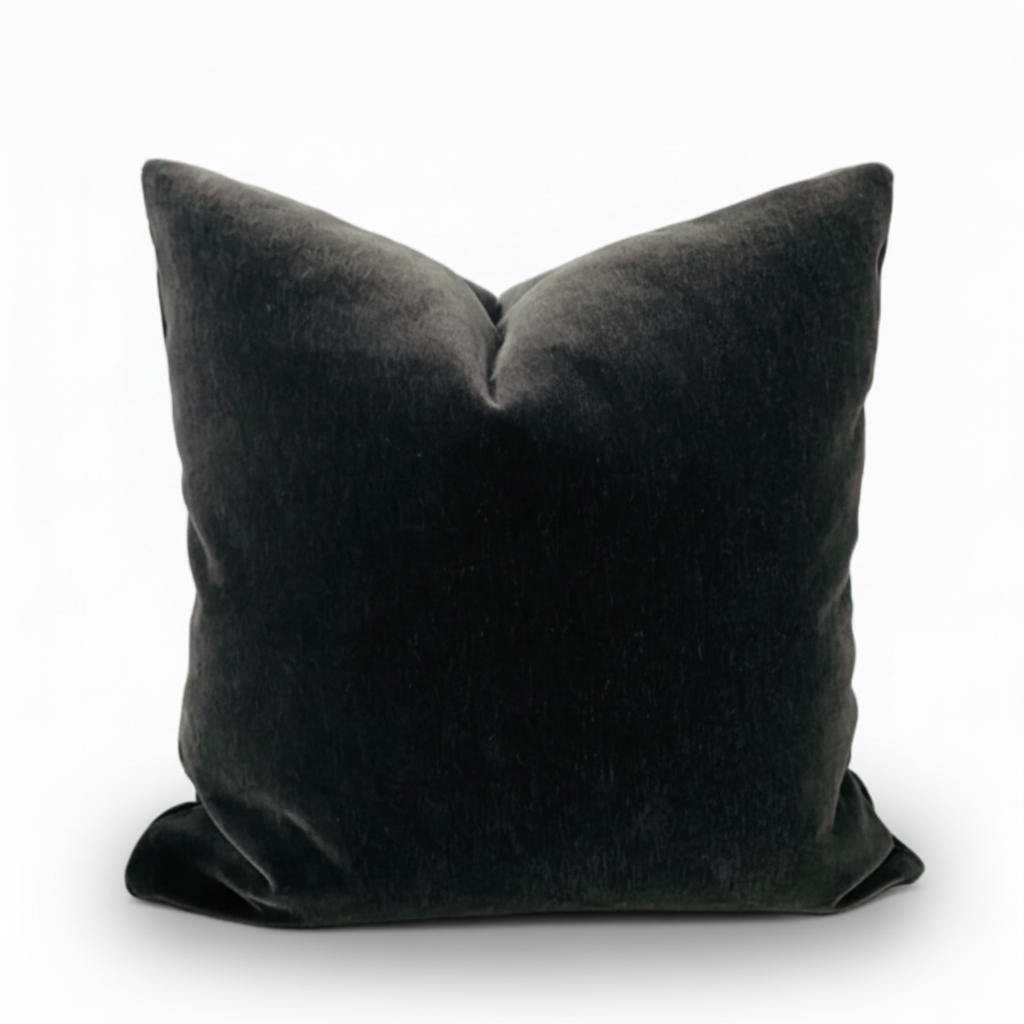 Mohair Pillow Cover in Charcoal