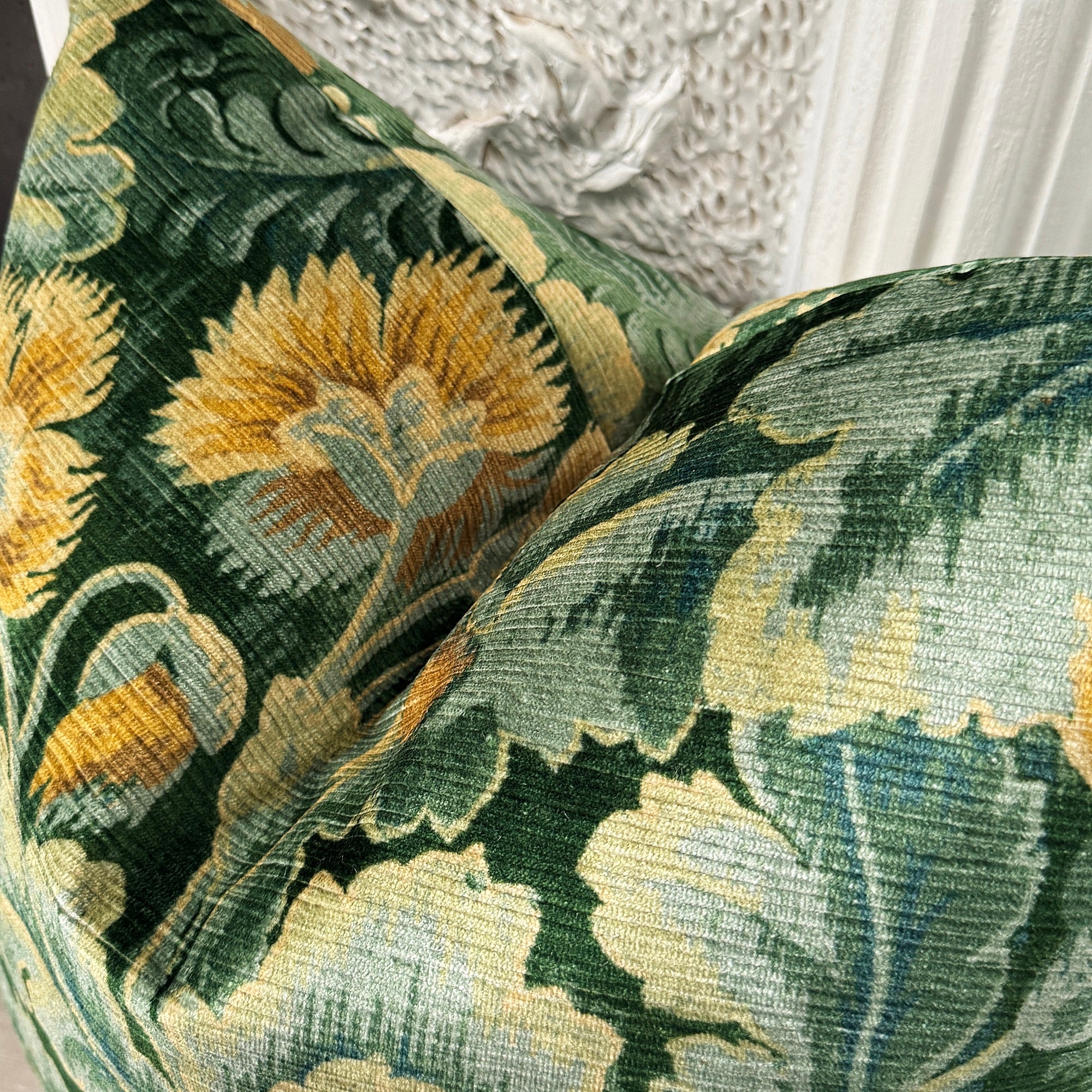 Chelsea Velvet Pillow Cover - Emerald And Saffron