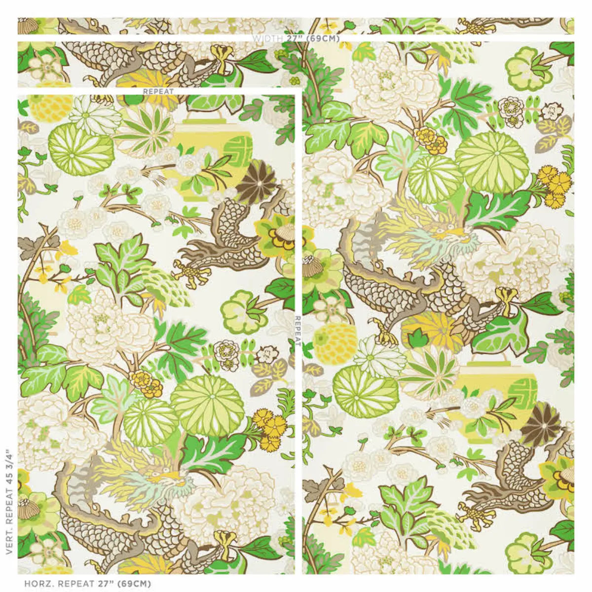 Schumacher Chiang Mai Dragon Wallpaper - Leaf