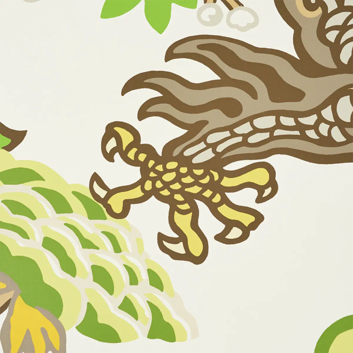 Schumacher Chiang Mai Dragon Wallpaper - Leaf