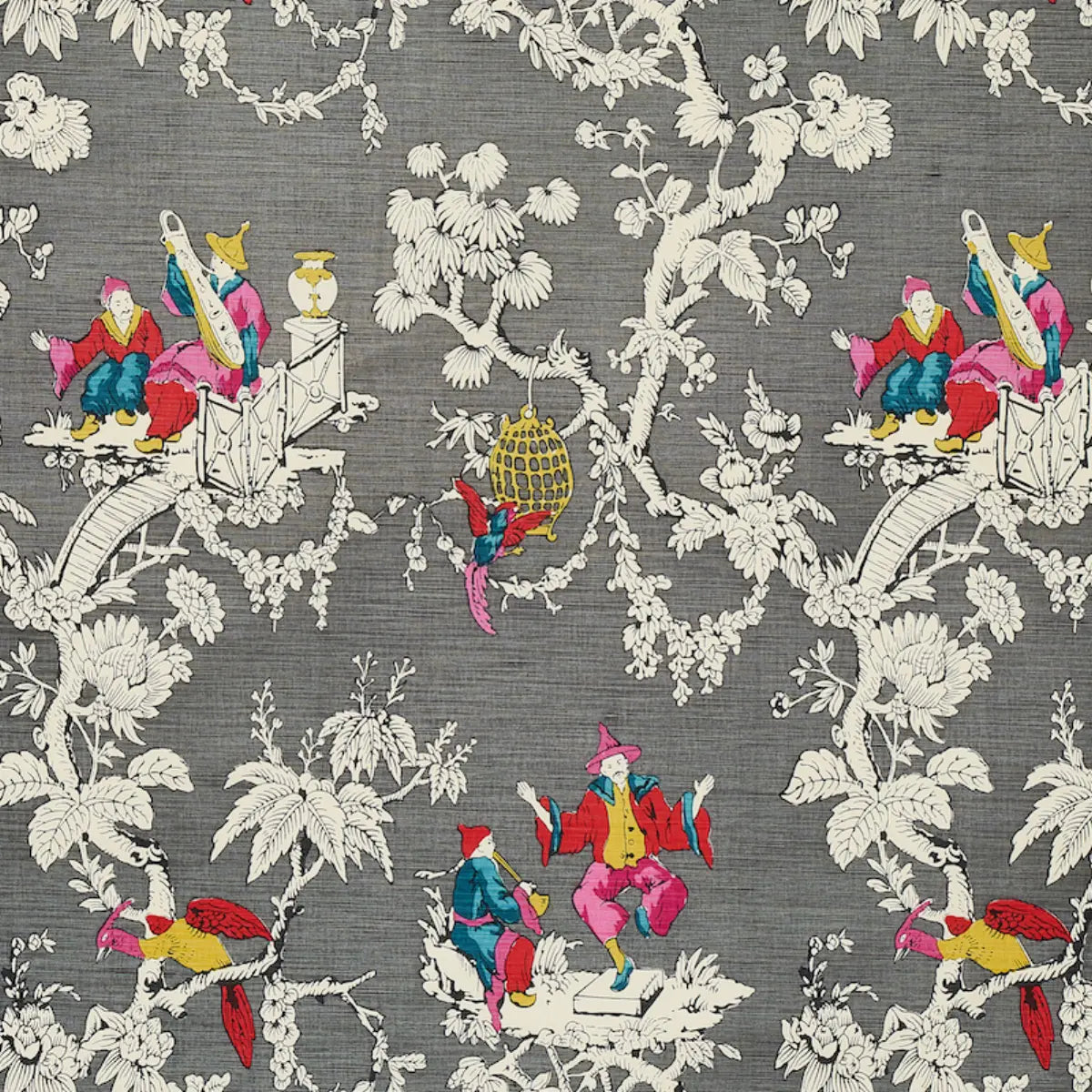 Schumacher Chinoisierie Moderne Fabric - Graphite