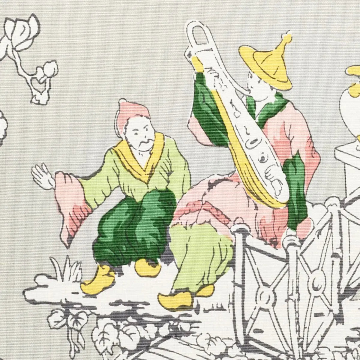 Schumacher Chinoisierie Moderne Fabric - Soft Grey