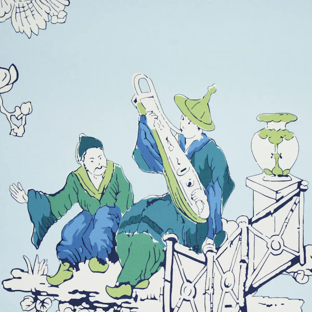 Schumacher Chinoisierie Moderne Walpaper - Blue