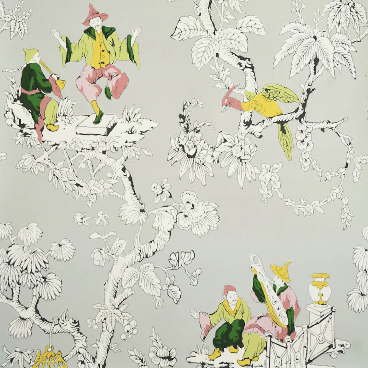Schumacher Chinoisierie Moderne Walpaper - Soft Grey