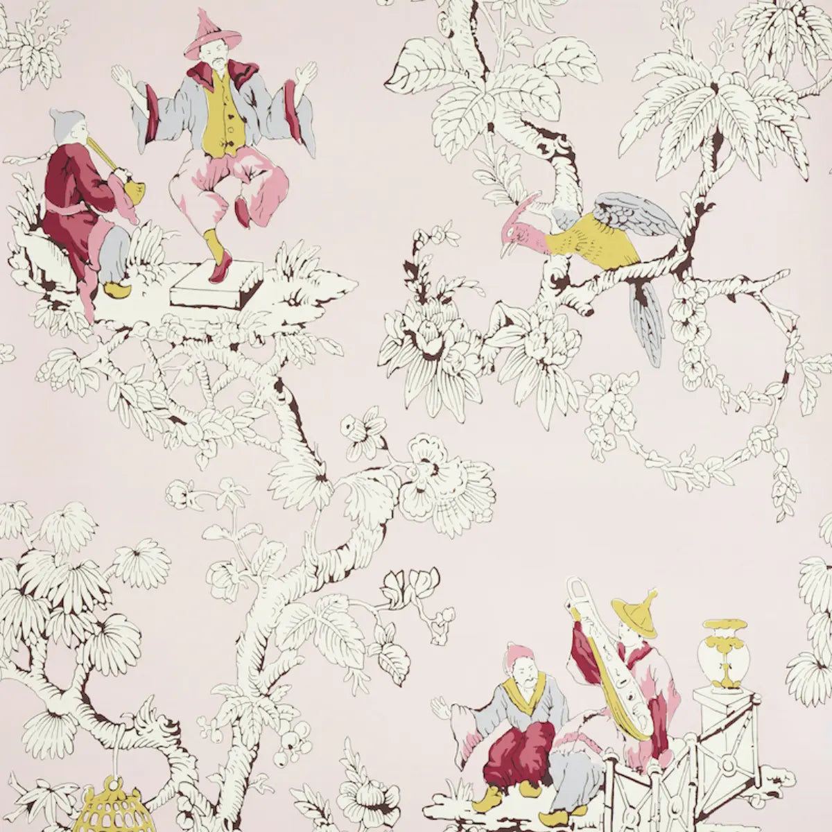 Schumacher Chinoisierie Moderne Walpaper - Pink