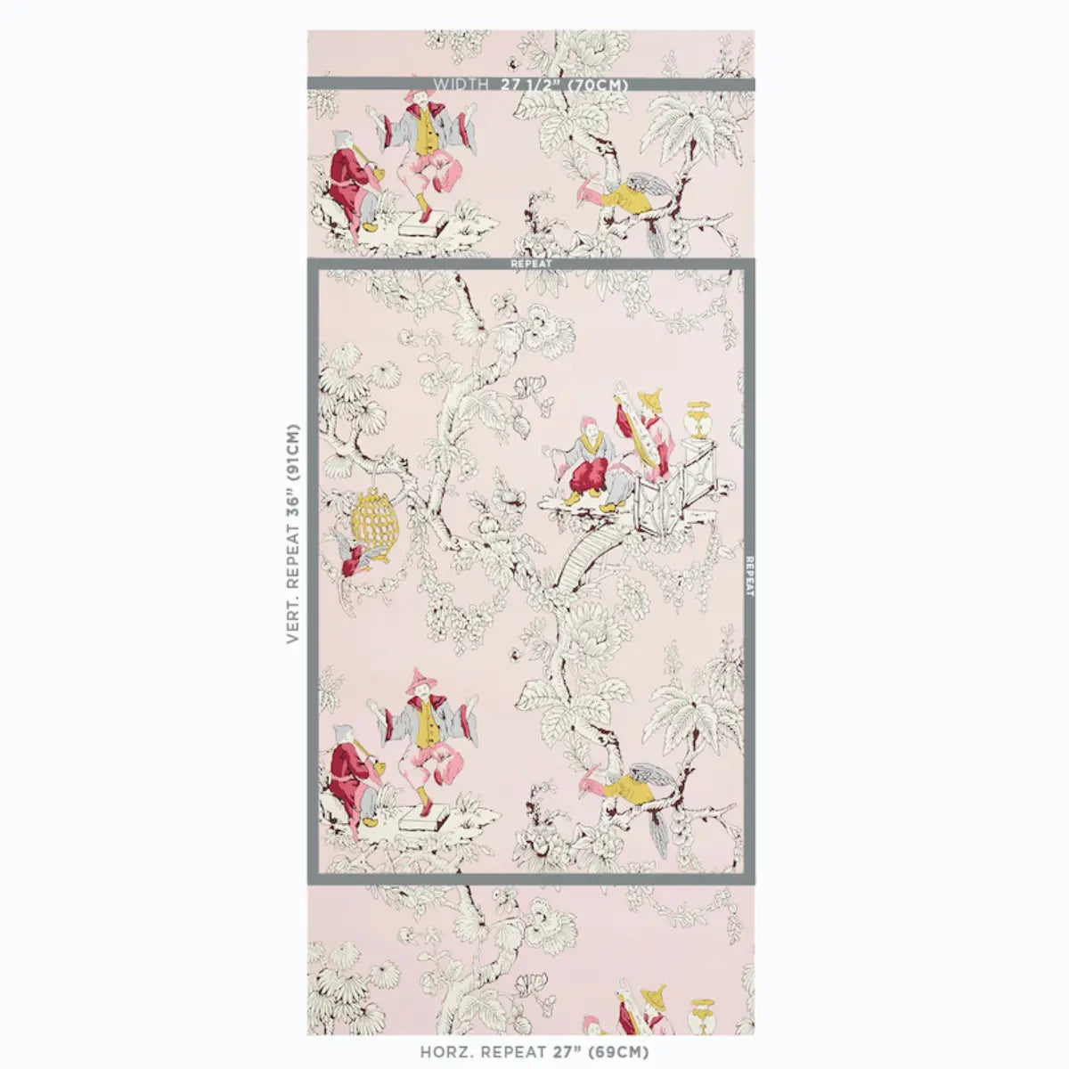 Schumacher Chinoisierie Moderne Walpaper - Pink