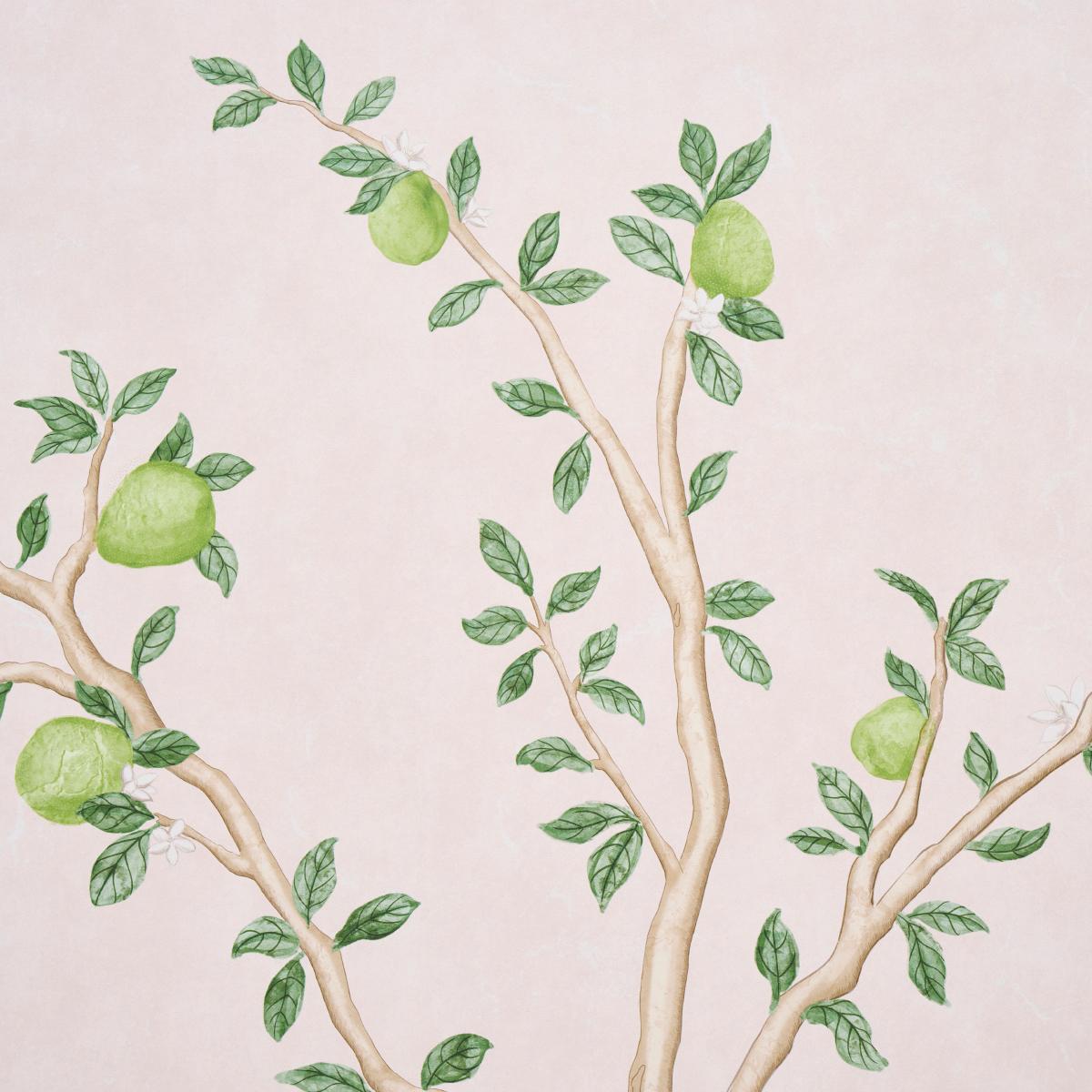 Schumacher Citrus Blossom Wallpaper 2 Panel Set - Blush