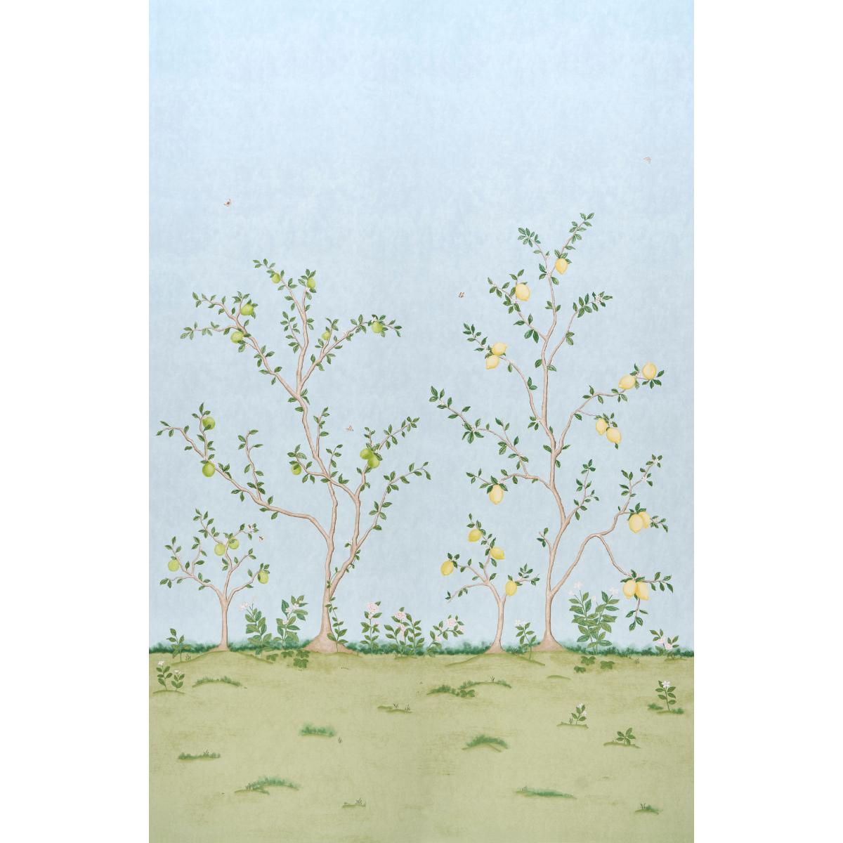 Schumacher Citrus Blossom Wallpaper 2 Panel Set - Sky