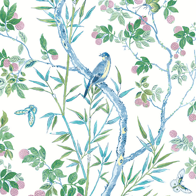 Thibaut Claire Wallpaper - Blue and Green