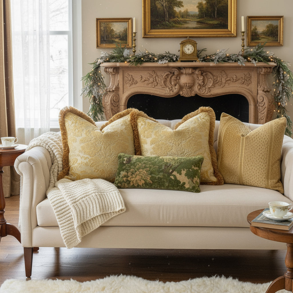 Marly & Mohair Luxury Verdure Velvet Pillow Cover - Forest Greens