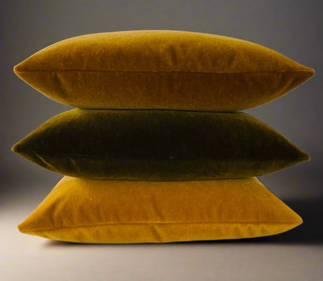 Olive Brown Mohair Pillow Cover