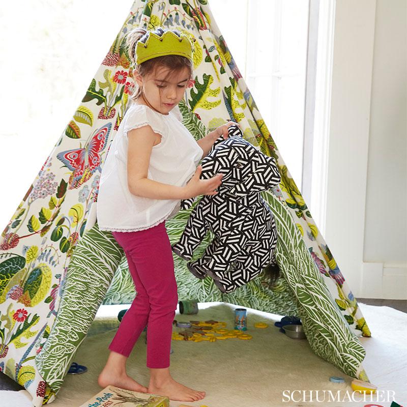 Schumacher Exotic Butterfly Linen Fabric - Multi