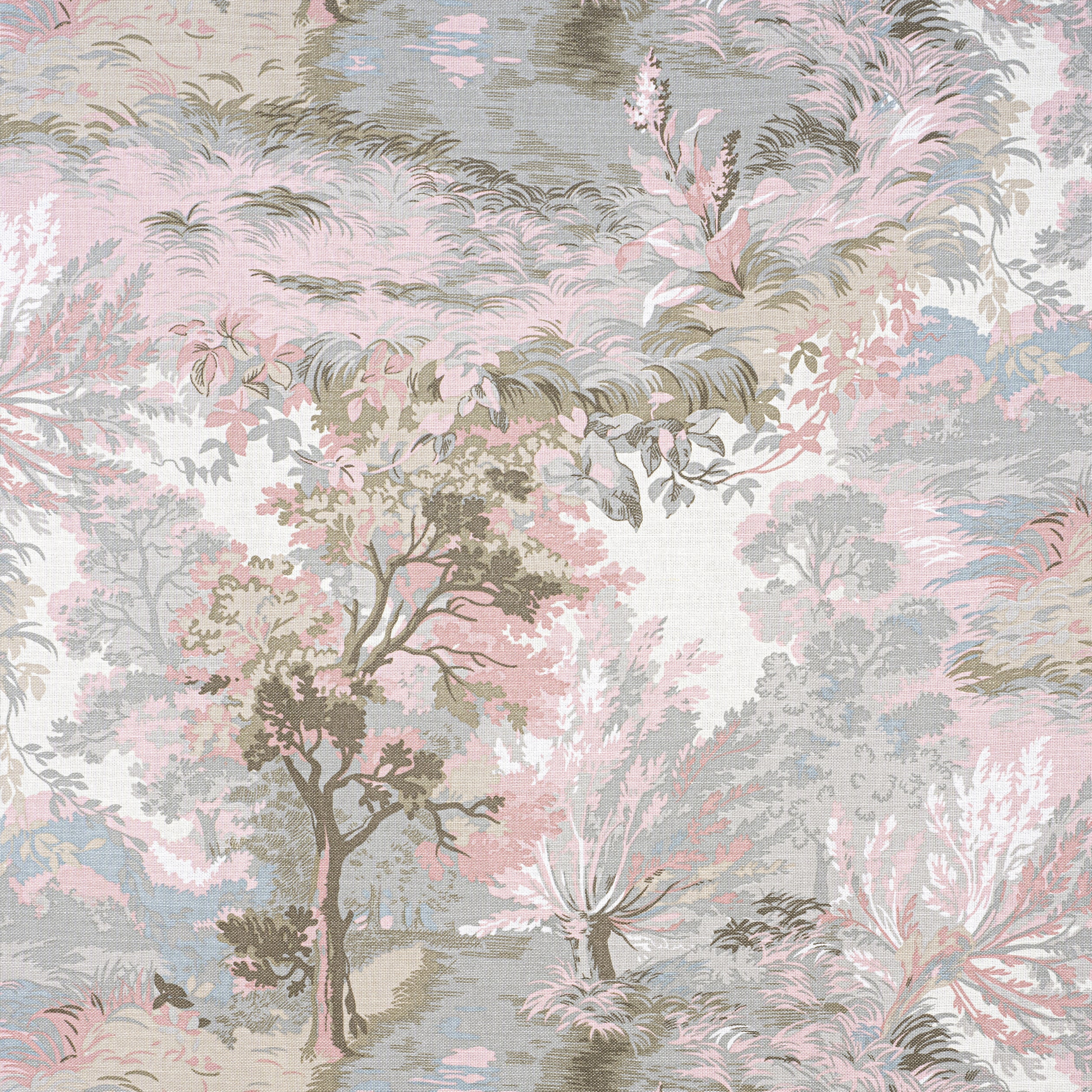 Thibaut Lincoln toile Wallpaper - Blush