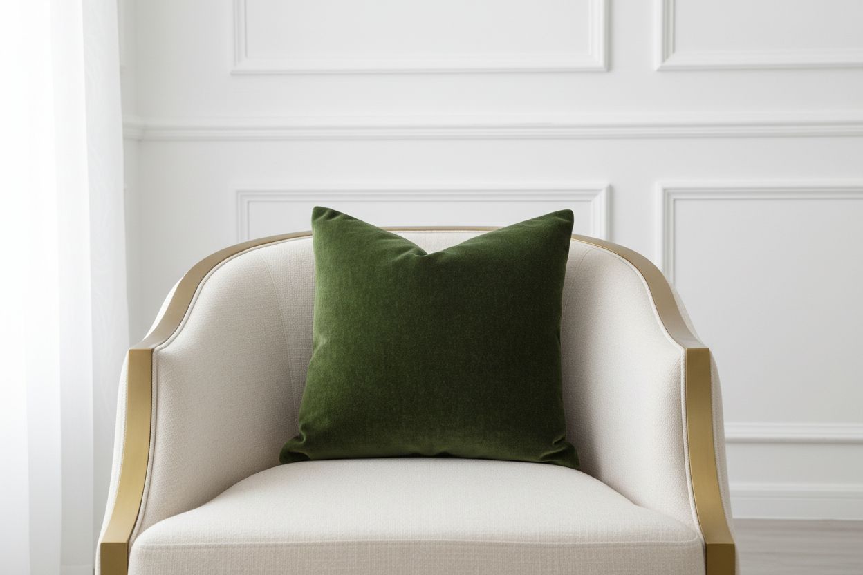 Mohair Pillow Cover in Forest