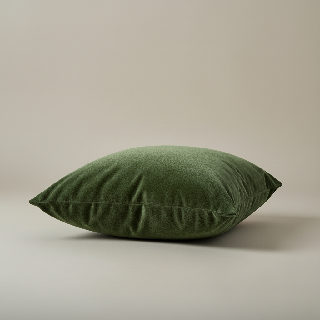 Forest Green Mohair Pillow Cover