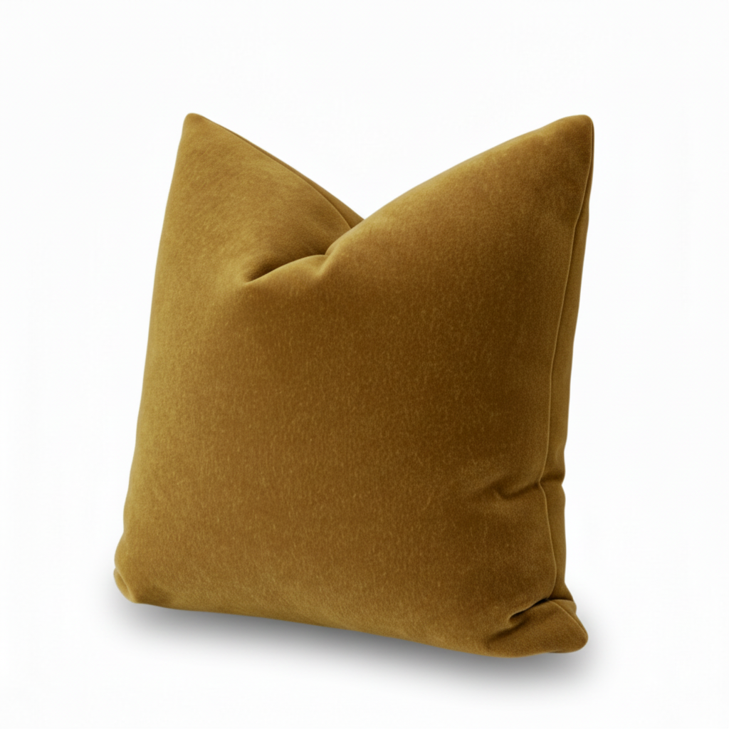 Golden Brown Mohair Pillow Cover