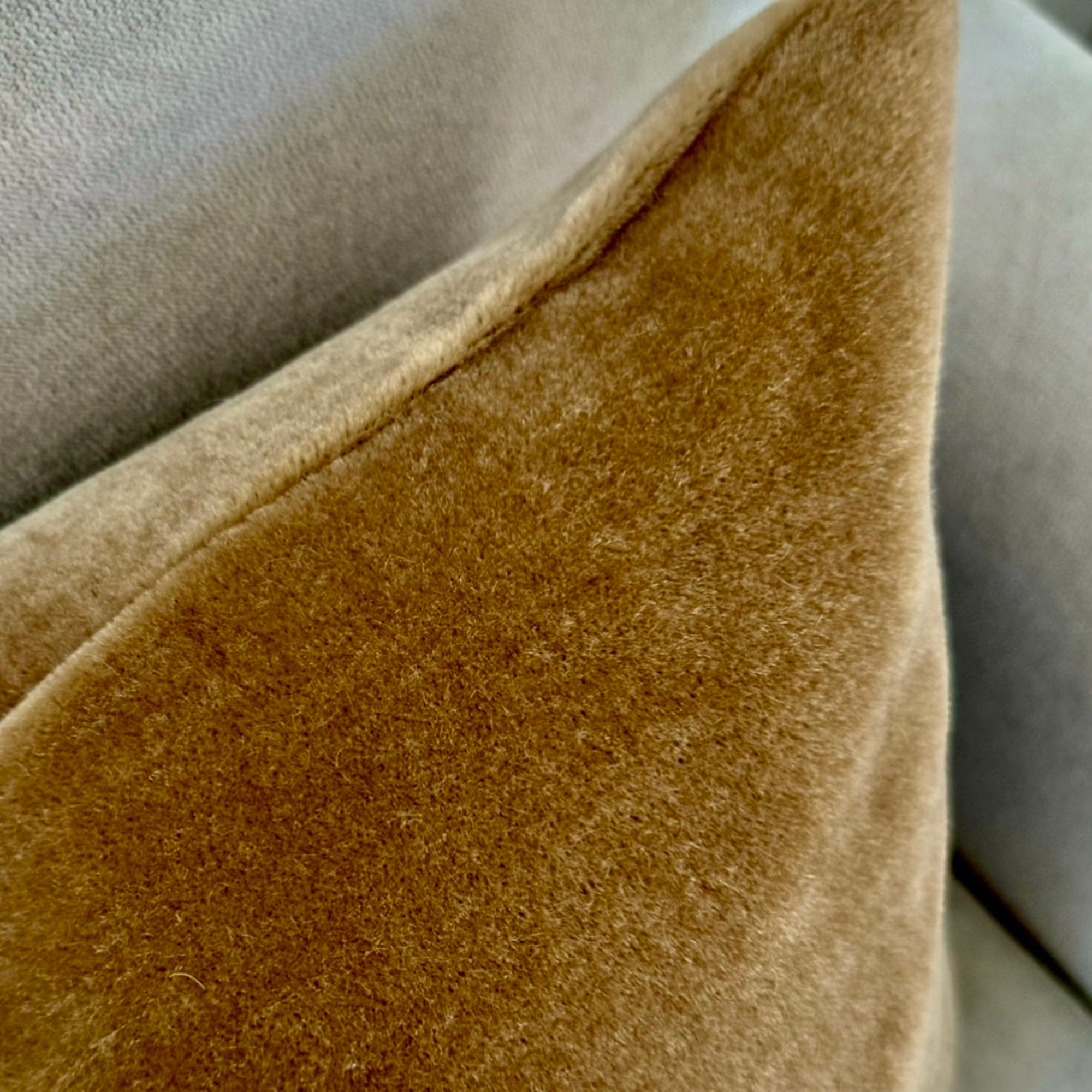 Golden Brown Mohair Pillow Cover