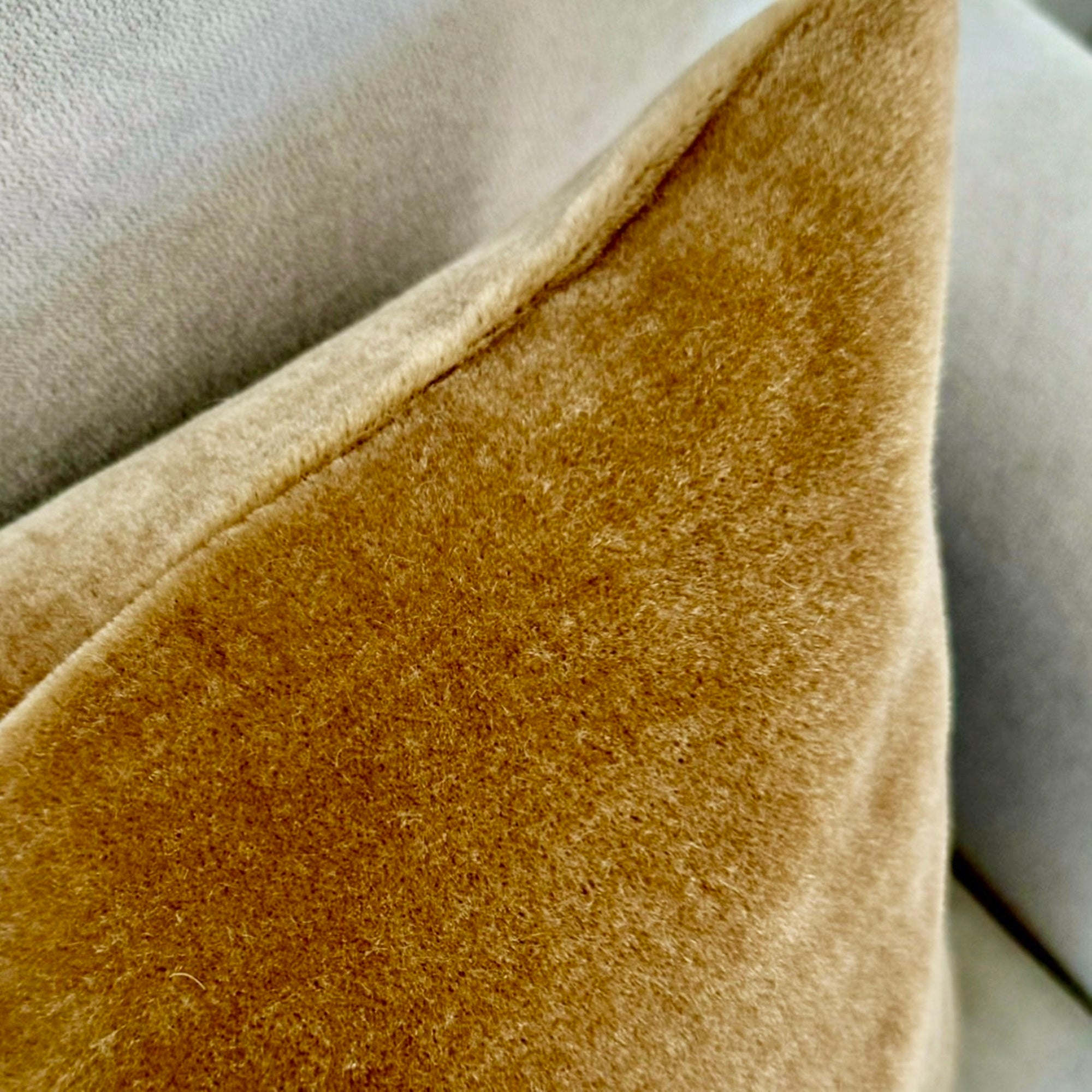 Golden Brown Mohair Pillow Cover
