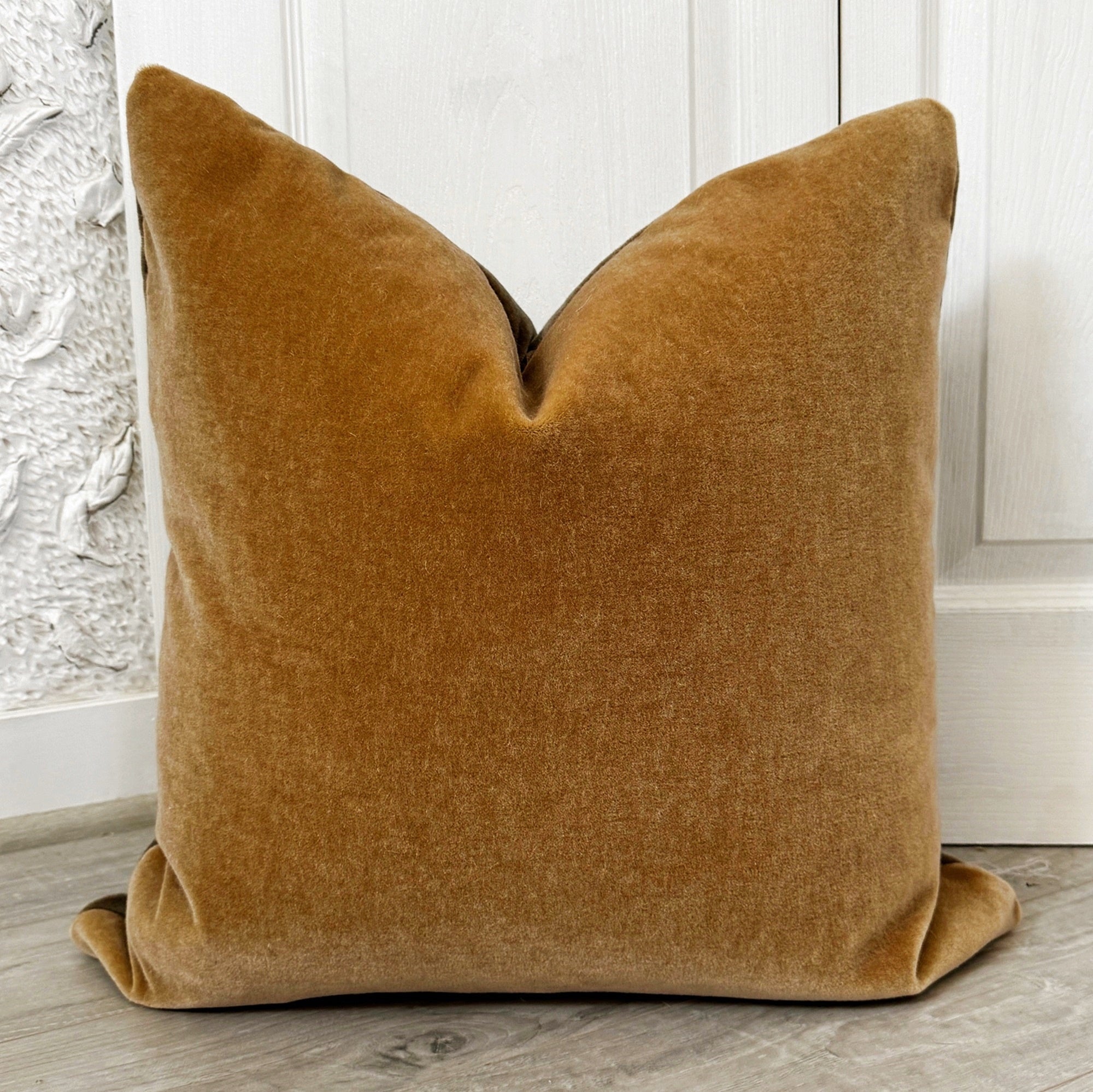 Golden Brown Mohair Pillow Cover