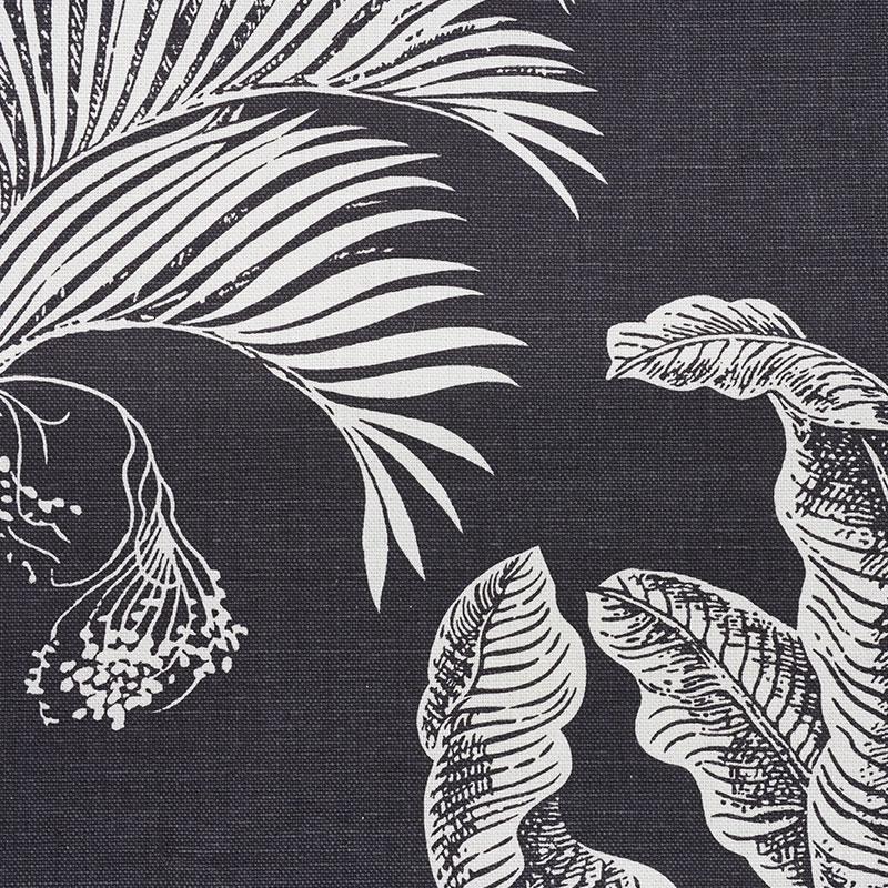 Schumacher Grand Palms Fabric - Carbon