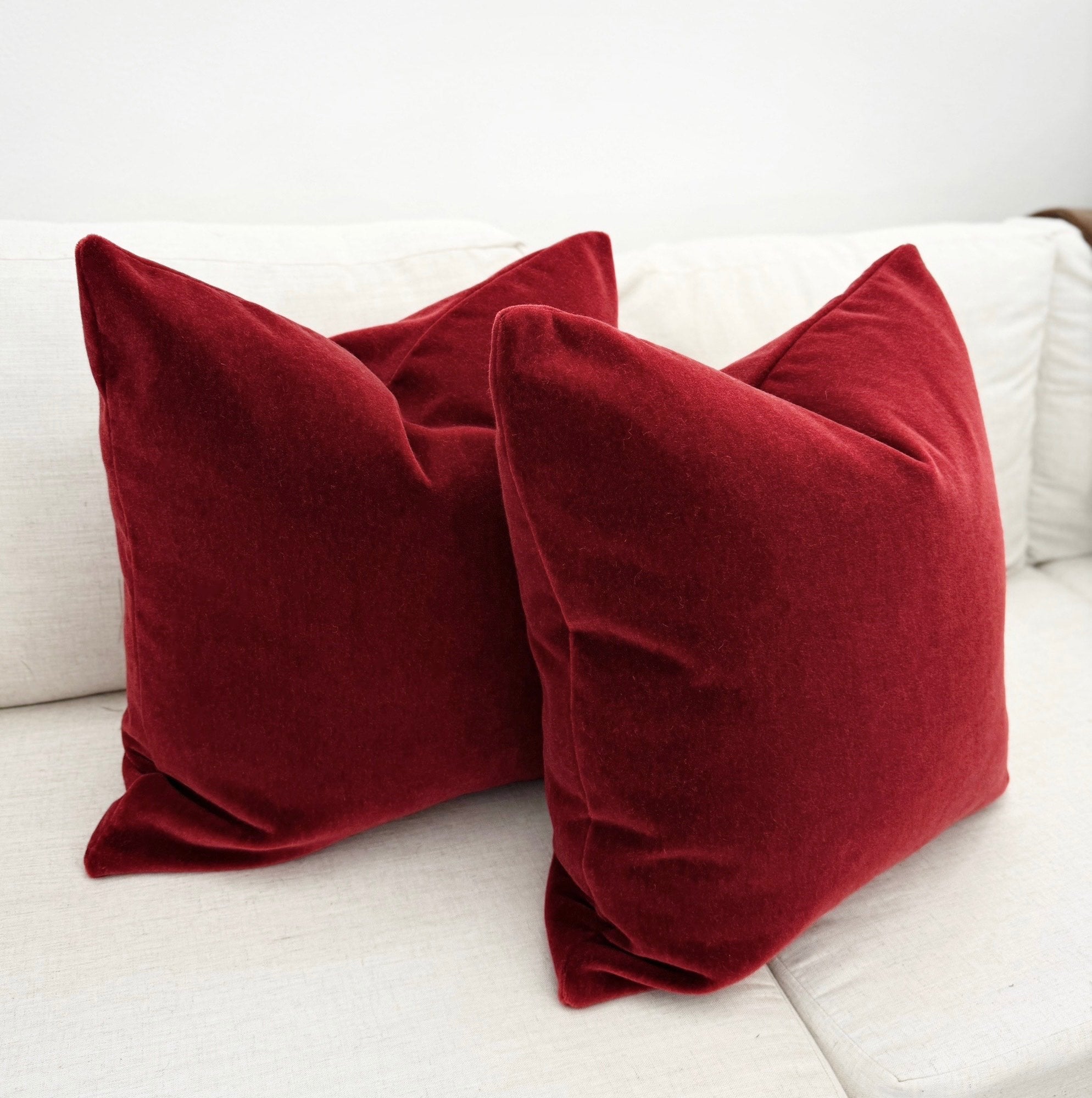 Red Mohair Pillow Cover