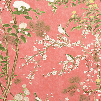 Thibaut Katsura Fabric - Coral