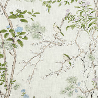 Thibaut Katsura Fabric - Cream and Lavender