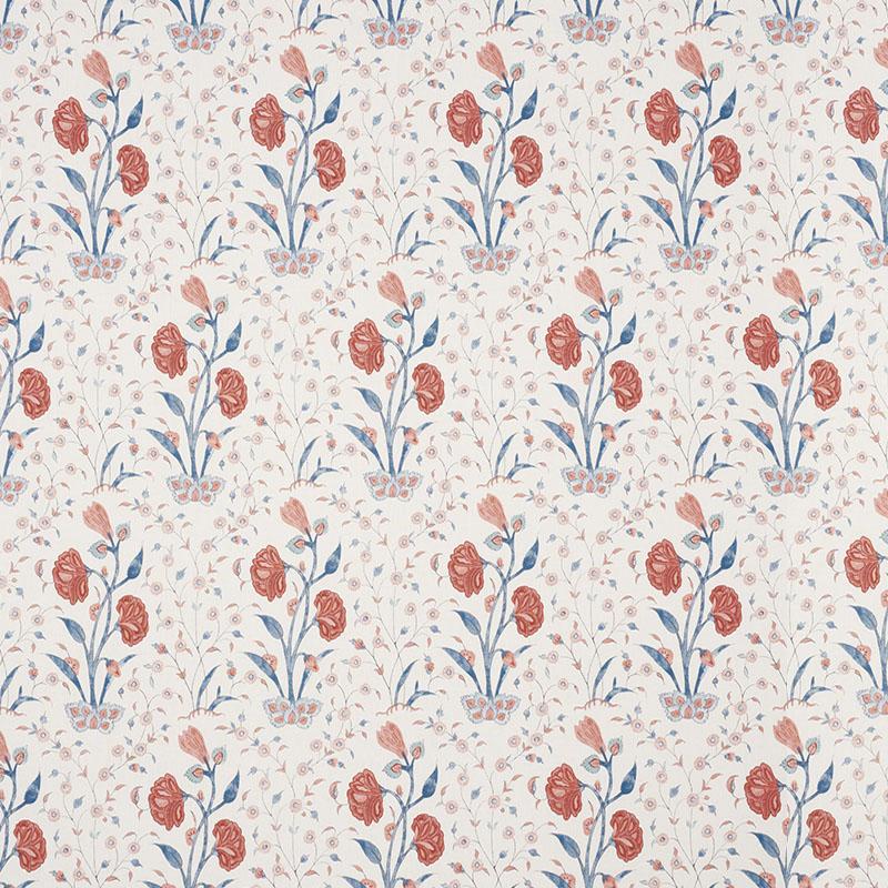 Schumacher Khilana Floral Fabric - Delft & Rose