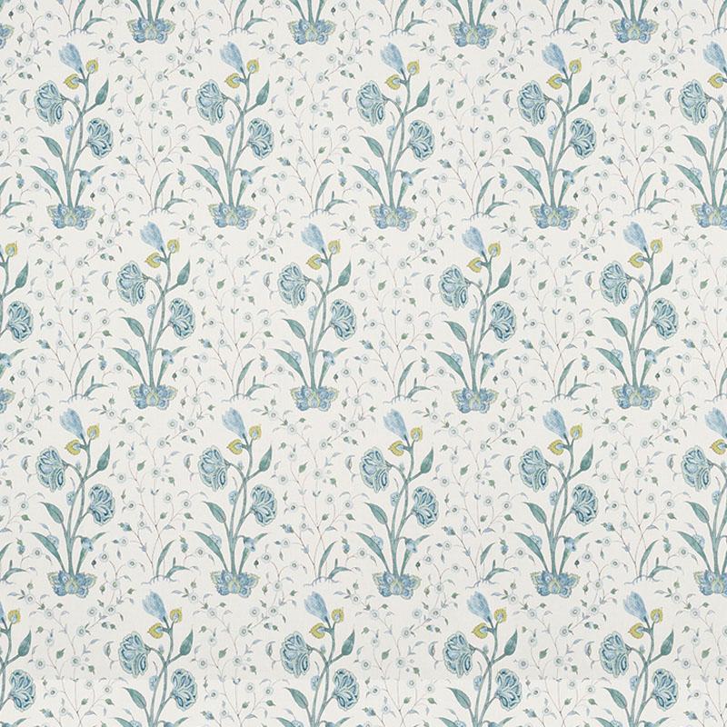 Schumacher Khilana Floral Fabric - Peacock