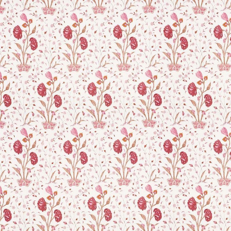 Schumacher Khilana Floral Fabric - Rose