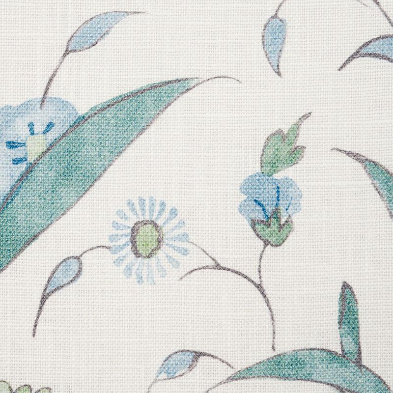 Schumacher Khilana Floral Fabric - Peacock