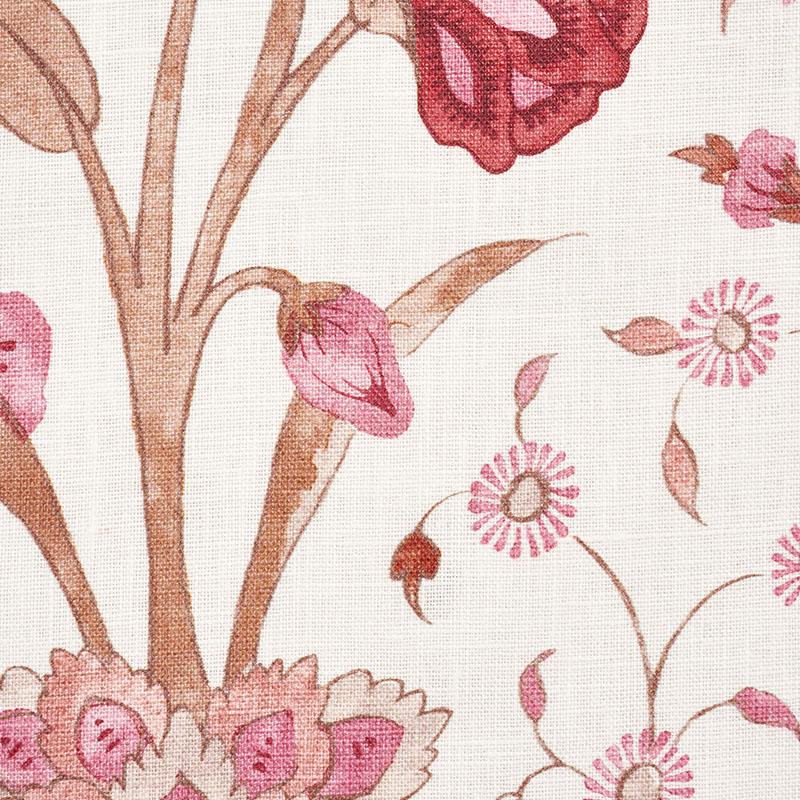 Schumacher Khilana Floral Fabric - Rose