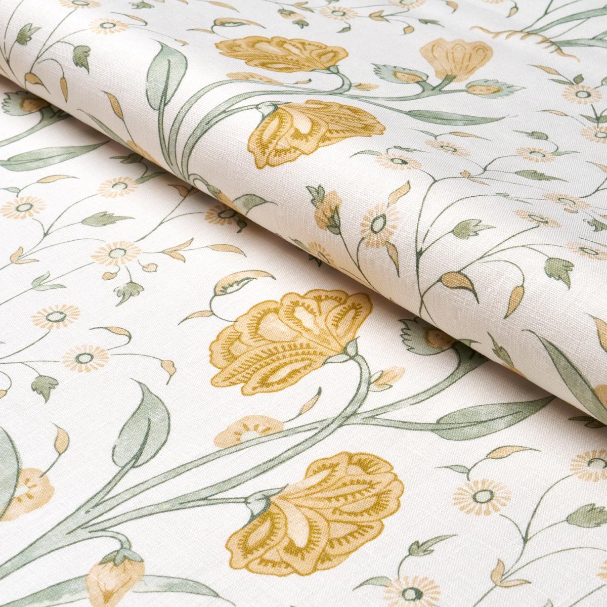 Schumacher Khilana Floral Fabric - Marigold